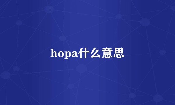 hopa什么意思