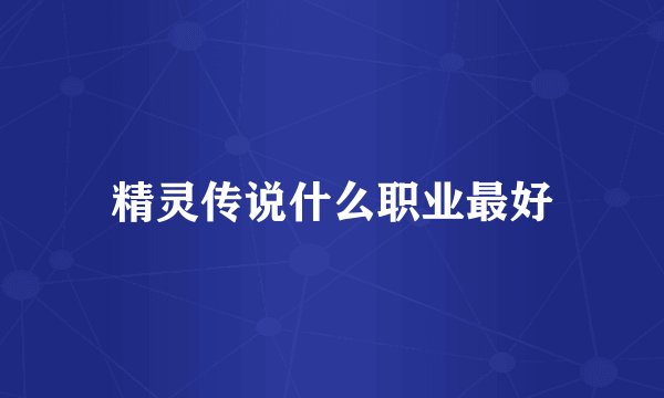 精灵传说什么职业最好