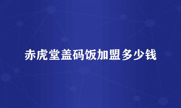 赤虎堂盖码饭加盟多少钱