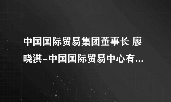 中国国际贸易集团董事长 廖晓淇-中国国际贸易中心有限公司前任董事长介绍
