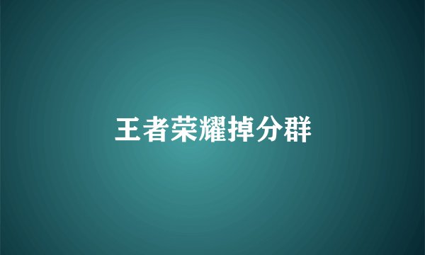 王者荣耀掉分群