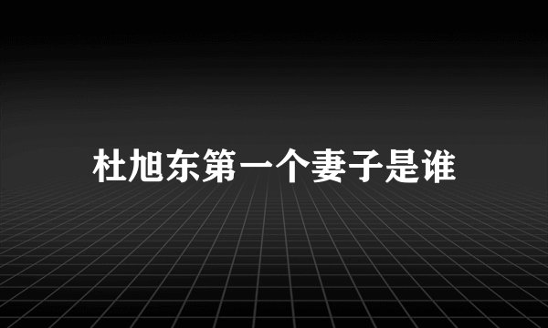 杜旭东第一个妻子是谁