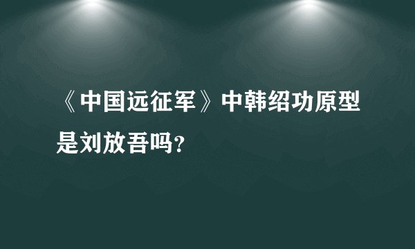 《中国远征军》中韩绍功原型是刘放吾吗？