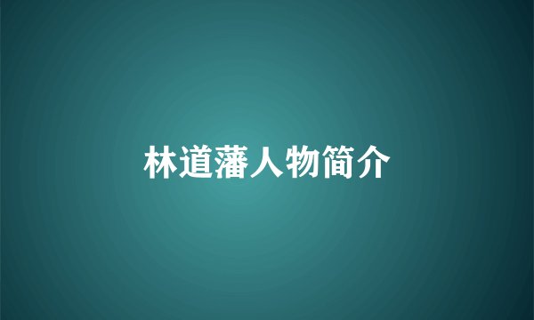 林道藩人物简介