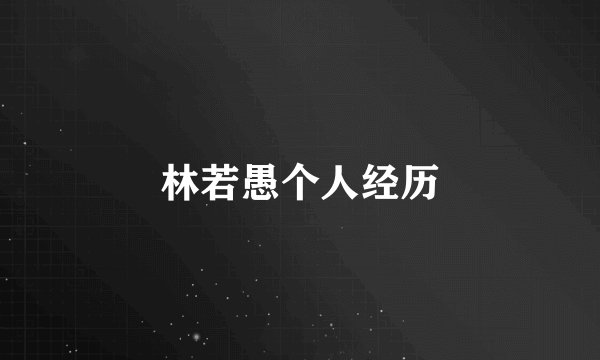 林若愚个人经历