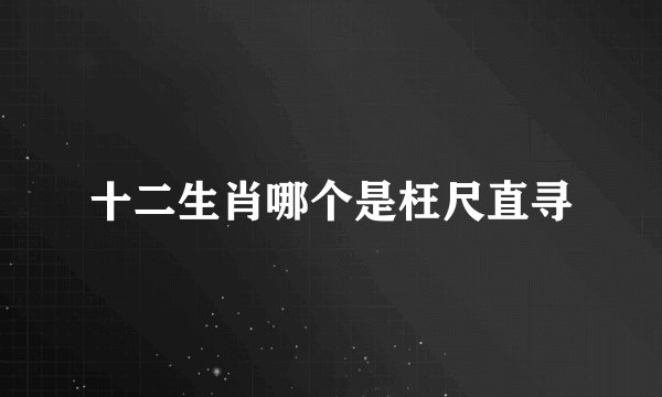 十二生肖哪个是枉尺直寻