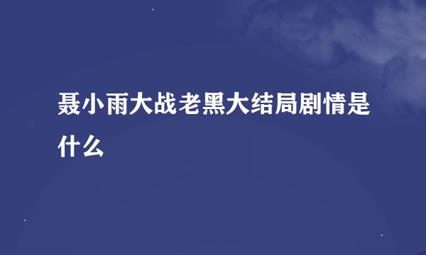 聂小雨大战老黑大结局剧情是什么
