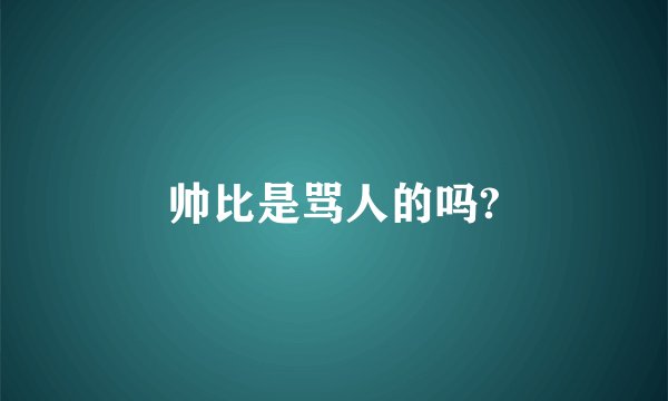 帅比是骂人的吗?