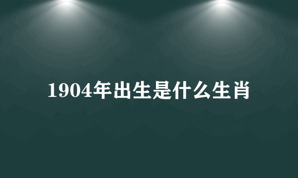 1904年出生是什么生肖
