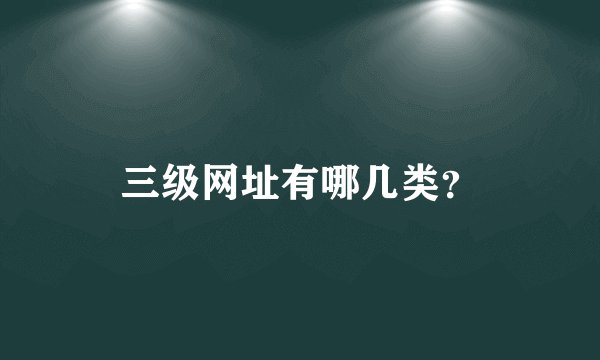 三级网址有哪几类？