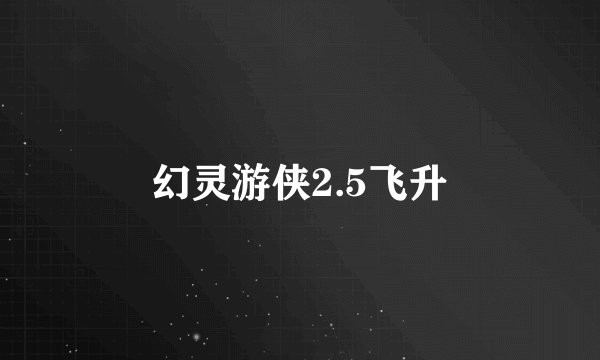 幻灵游侠2.5飞升