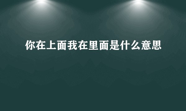 你在上面我在里面是什么意思